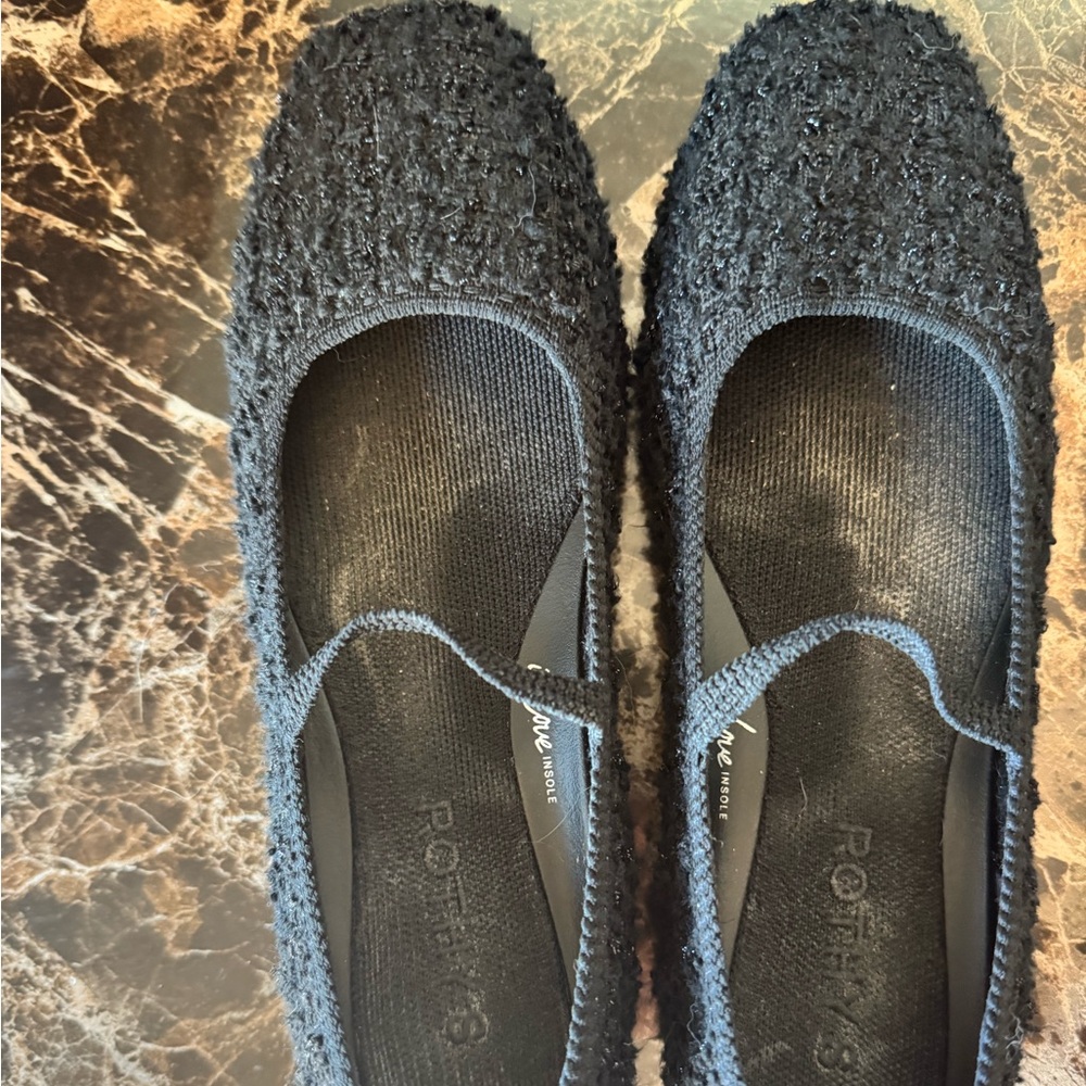 Rothy's Black Flats Classic Slip-On Style